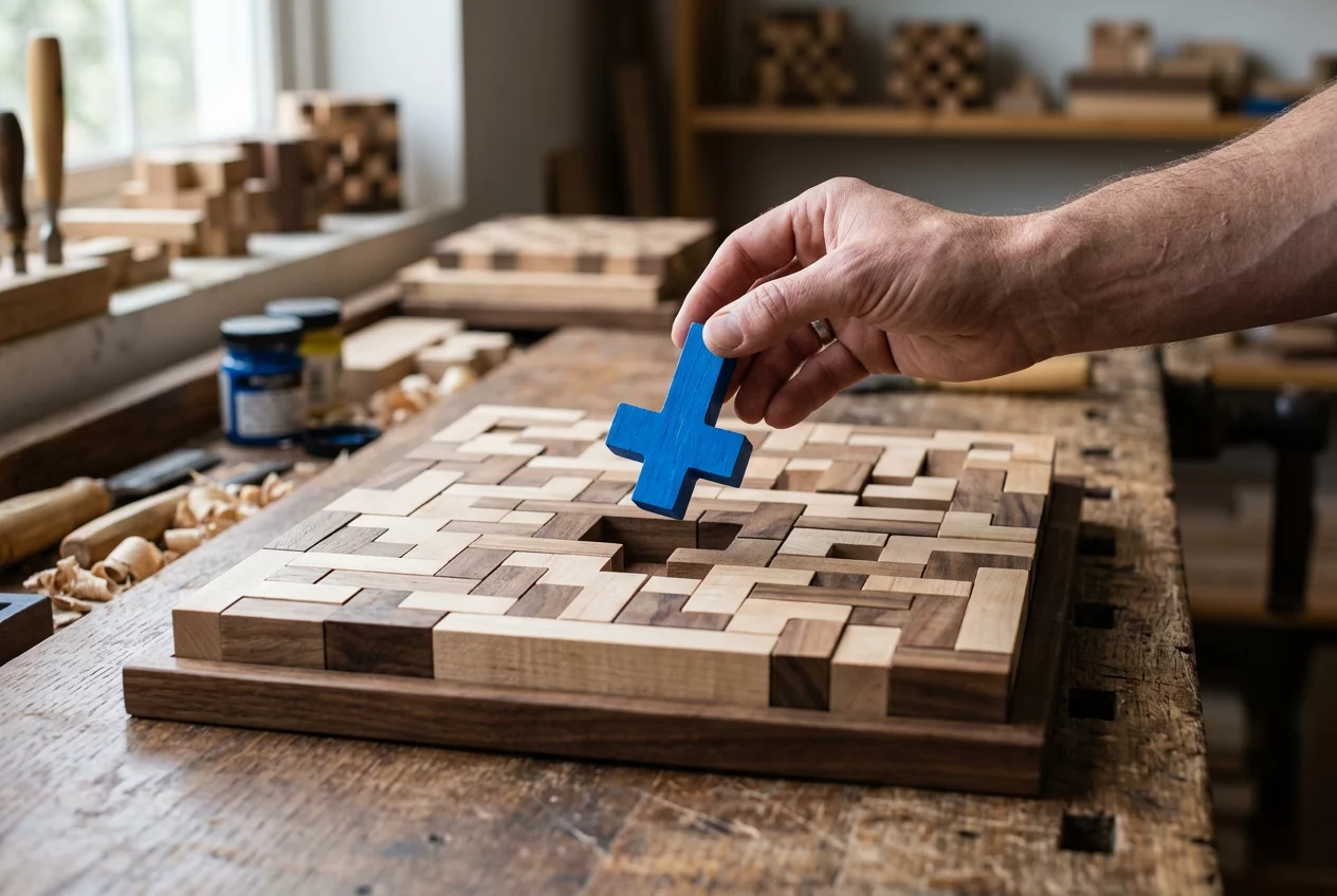 Wooden puzzle piece